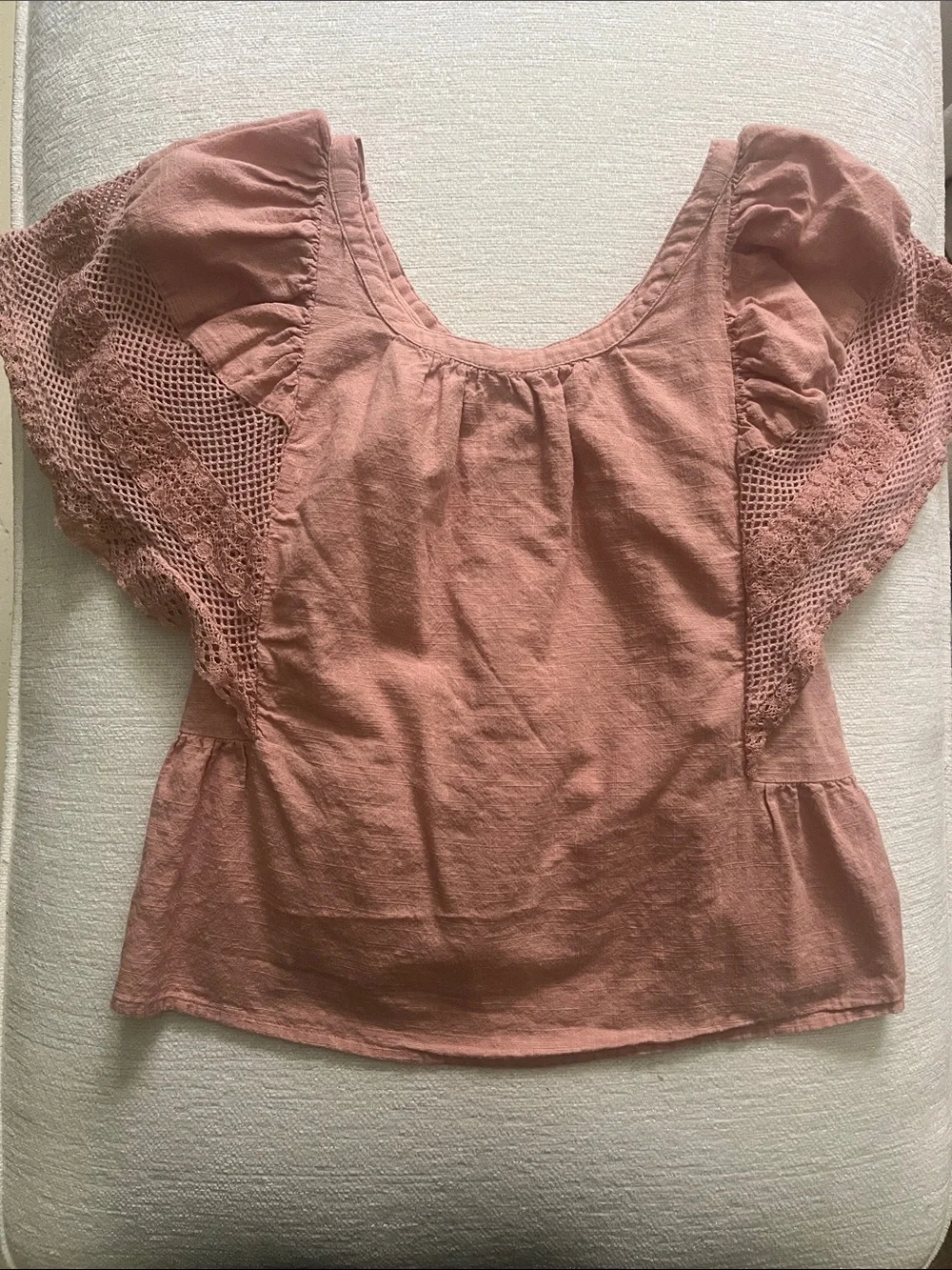 Old Navy Girls Rose Flutter Sleeve Top